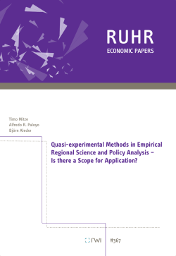 Quasi-experimental Methods in Empirical Regional Science and