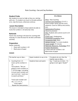 Rote Counting&mdash;See and Say Numbers Student Probe Lesson