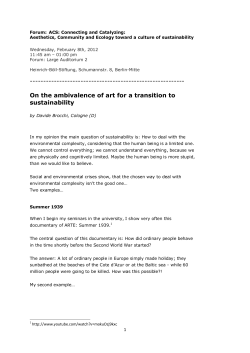 On the ambivalence of art for a transition to sustainability