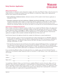 Early Decision Application