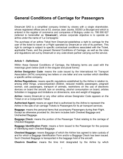 Conditions of Carriage