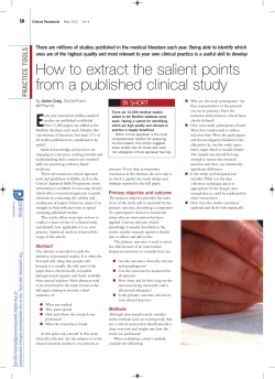 How to extract the salient points from a published clinical study
