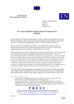 damage claims - Council of the European Union