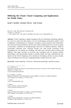 Diffusing the Cloud: Cloud Computing and Implications for Public
