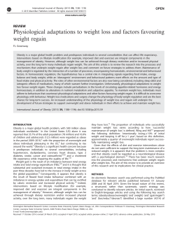 Physiological adaptations to weight loss and factors