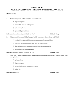 chapter 8: mobile computing: keeping your data on hand