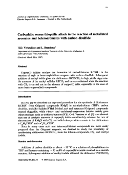 Carbophilic versus thiophilic attack in the reaction of metallated