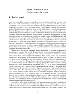PHYS 320 Problem Set 3 Chaperones to the rescue 1 Background