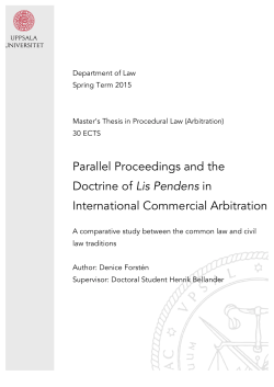 Parallel Proceedings and the Doctrine of Lis Pendens in