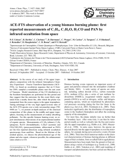 ACE-FTS observation of a young biomass burning plume: first