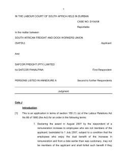 IN THE LABOUR COURT OF SOUTH AFRICA HELD IN DURBAN