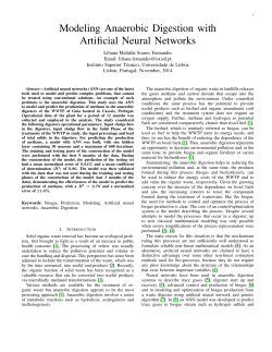 Modeling Anaerobic Digestion with Artificial Neural