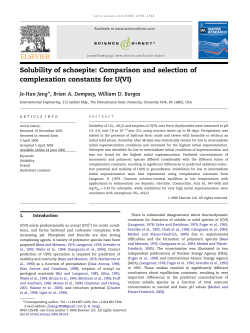 Solubility of schoepite: Comparison and