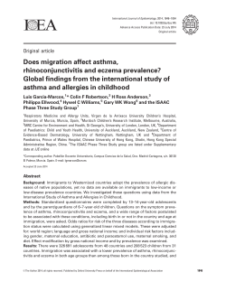 Does migration affect asthma, rhinoconjunctivitis
