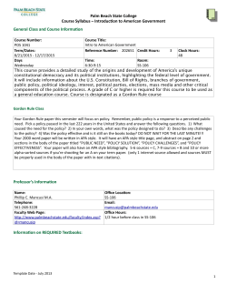 Palm Beach State College Course Syllabus &ndash; Introduc`on to