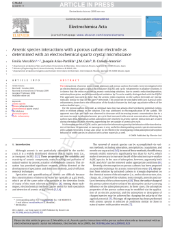 Arsenic species interactions with a porous carbon electrode
