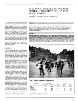 THE FOOD MARKET IN POLAND: GENERAL DESCRIPTION OF