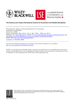 The Economic Theory Concerning Patents for Inventions