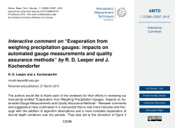 Interactive comment on &ldquo;Evaporation from weighing