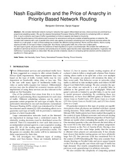 Nash Equilibrium and the Price of Anarchy in Priority Based Network