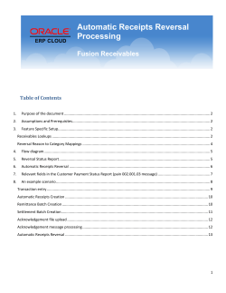 Automatic Receipts Reversal Processing