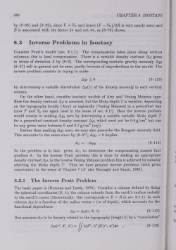 8.3 Inverse Problems in Isostasy