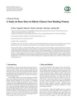 A Study on Bone Mass in Elderly Chinese Foot