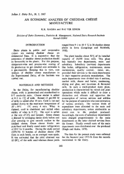 an economic analysis of cheddar. chees