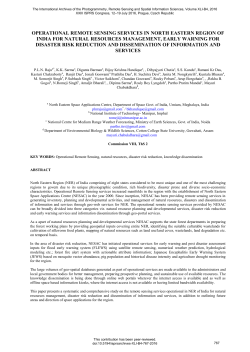 operational remote sensing services in north eastern region of india