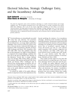 Electoral Selection, Strategic Challenger Entry, and the Incumbency