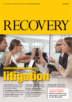 Contentious insolvency - Association of Business Recovery