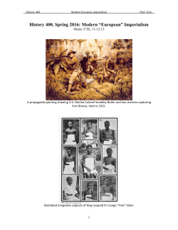 History 400, Spring 2016: Modern &ldquo;European&rdquo; Imperialism