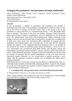 Swinging the pendulum`s interpretation through multimediai