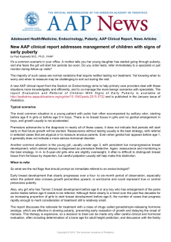 New AAP clinical report addresses management of children with