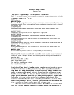 Raisin the Statistical Roof Lesson Plan Cube Fellow: Amber DeMore