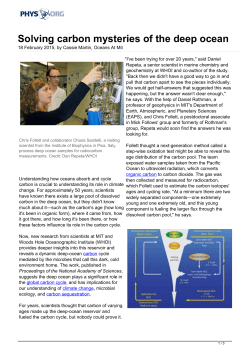 Solving carbon mysteries of the deep ocean