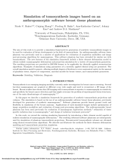 Simulation of tomosynthesis images based on an anthropomorphic