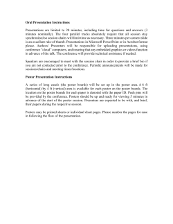 Oral Presentation Instructions Presentations are limited to 20