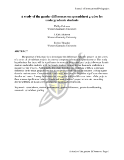 A study of the gender differences on spreadsheet grades for