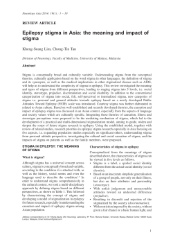 Epilepsy stigma in Asia: the meaning and impact of