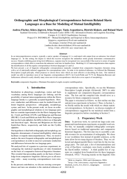Orthographic and Morphological Correspondences between