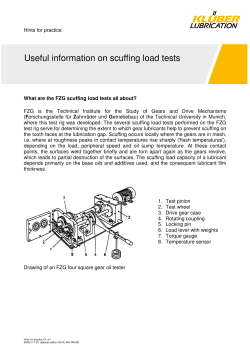 Useful information on scuffing load tests