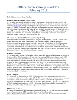 GIRAnet Interest Group Newsletter February 2013