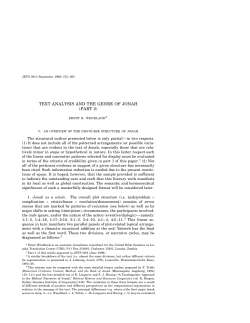 text analysis and the genre of jonah (part 2) . . . ernst r. wendland