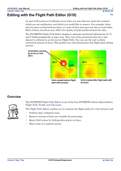 Editing with the Flight Path Editor (G10)