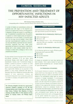 THE PREVENTION AND TREATMENT OF OPPORTUNISTIC