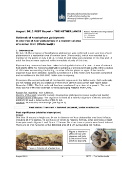 August 2012 PEST Report - THE NETHERLANDS