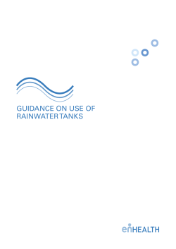 Guidance on use of rainwater tanks