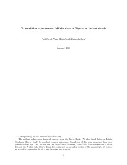 No condition is permanent: Middle class in Nigeria in the last decade 1