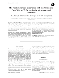 The North American experience with the Ablate and Pace Trial (APT